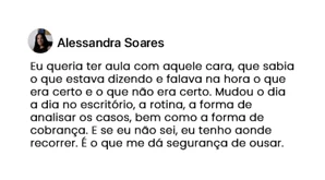 Depoimento de aluna da certificação
